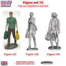 Trackside Unpainted Figures Scenery Display 3 x Shopping Set 72 New 1:32 WASP