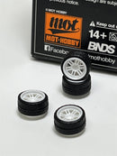 BNDS Custom Wheel Parts Wheel and Tyre Set White 1:64 MOT Hobby BC26403SWH
