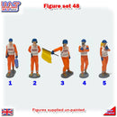 Trackside Unpainted Figures Scenery Display 5 x Marshals Set 48 New 1:32 Scale WASP