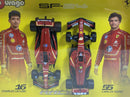 Ferrari Scuderiza SF-24 Leclerc #16 and Sainz #55 2 Car Set 1:43 Scale Bburago 36856