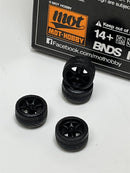 BNDS Custom Wheel Parts Wheel and Tyre Set Flat Black 1:64 MOT Hobby BC26404SFB