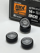 BNDS Custom Wheel Parts Wheel and Tyre Set Silver 1:64 MOT Hobby BC26406SR