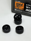 BNDS Custom Wheel Parts Wheel and Tyre Set Gloss Black 1:64 MOT Hobby BC26403BK