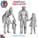 Trackside Unpainted Figures Scenery Display 4 x Family Set 145 New 1:32 Scale Wasp