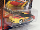1990 Nissan 240SX Custom Golden Yellow with Bright Red 1:64 Johnny Lightning JLSF024B