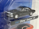 1967 Chevy Camaro SS and 1969 Chevy Camaro SS Black Orange 1:64 Johnny Lightning JLPK013B