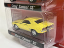 1967 Chevy Camaro SS and 1969 Chevy Camaro SS White Yellow 1:64 Johnny Lightning JLPK013B