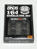 BNDS Custom Wheel Parts Wheel and Tyre Set Flat Black 1:64 MOT Hobby BC26401SFB