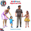 Trackside Unpainted Figures Scenery Display 4 x Family Set 145 New 1:32 Scale Wasp