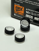 BNDS Custom Wheel Parts Wheel and Tyre Set White 1:64 MOT Hobby BC26406WH