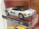 1967 Chevy Camaro SS and 1969 Chevy Camaro SS White Yellow 1:64 Johnny Lightning JLPK013B