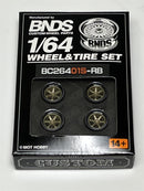 BNDS Custom Wheel Parts Wheel and Tyre Set Bronze 1:64 MOT Hobby BC26401SRB