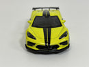 2020 Chevrolet Corvette Stingray Coupe Yellow Black Stripes 1:43 Scale Burago 183000
