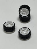 BNDS Custom Wheel Parts Wheel and Tyre Set White 1:64 MOT Hobby BC26403SWH