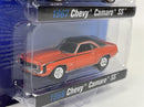 1967 Chevy Camaro SS and 1969 Chevy Camaro SS Black Orange 1:64 Johnny Lightning JLPK013B