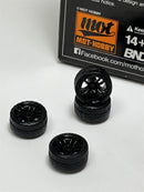 BNDS Custom Wheel Parts Wheel and Tyre Set Flat Gloss Black 1:64 MOT Hobby BC26405BK