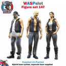 Trackside Unpainted Figures Scenery Display 3 x Bikers Set 147 New 1:32 Scale Wasp