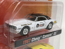 1967 Chevy Camaro SS and 1969 Chevy Camaro SS White Yellow 1:64 Johnny Lightning JLPK013B