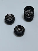 BNDS Custom Wheel Parts Wheel and Tyre Set Black Chrome 1:64 MOT Hobby BC26402SBC