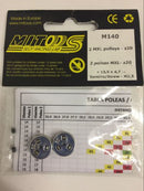 mitoos m140 mxl z20 tooth pulleys x 2 including screws