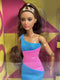 Barbie Signature Looks #15 Doll Brunette Ponytail Turquoise Pink Dress Mattel HJW82