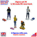 Trackside Unpainted Figures Scenery Display 4 x RC Players Set 76 New 1:32 WASP