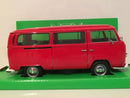 1972 volkswagen bus t2 red welly 22472 1:24 scale