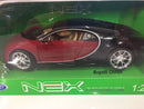 bugatti chiron red 2016 welly 24077 scale 1:24-27