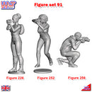 Trackside Unpainted Photographer Figures x 3 Scenery Display Set 91 New 1:32 WASP