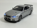 Nissan GT R34 V Spec II Silver RHD 1:32 Light & Sound Tayumo 32115012