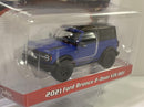 2021 ford bronco 2 door vin 001 blue 1:64 scale greenlight 37240e