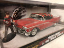 1958 cadillac series 62 freddy krueger figure nightmare elm movie 1:24 jada