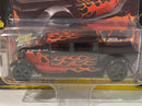 1929 ford crew cab pickup black with red flames johnny lightning 1:64 jlsp017a