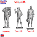 Trackside Unpainted Figures Scenery Display 3 x Figures Set 86 New 1:32 WASP
