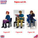 Trackside Unpainted Figures Scenery Display 3 x Sitting Figures Set 65 New 1:32 WASP