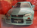 fast and furious brians nissan skyline gt-r bnr34 1:24 jada 32608