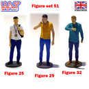 Trackside Unpainted Figures Scenery Display 3 x Figures Set 51 New 1:32 Scale WASP