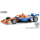 a blue and orange toy race car