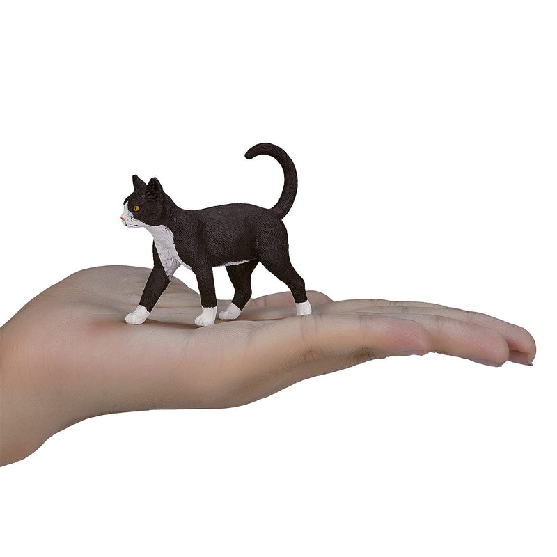 Cat Pet Toy Black White Toy Figure 7 cm Length Approx Mojo Fun 387200