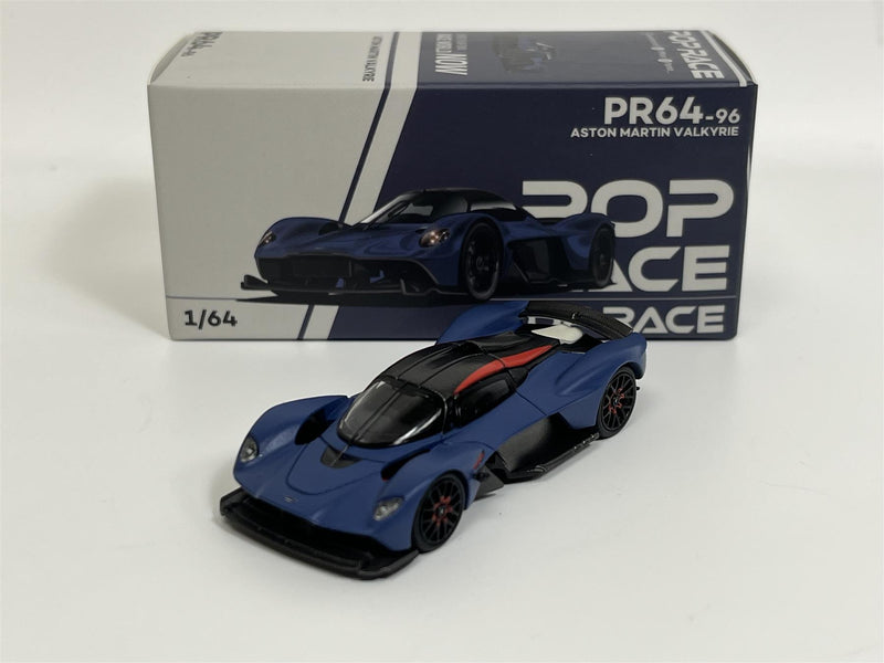 Aston Martin Valkyrie Satin Marina Blue 1:64 Scale Pop Race PR640096