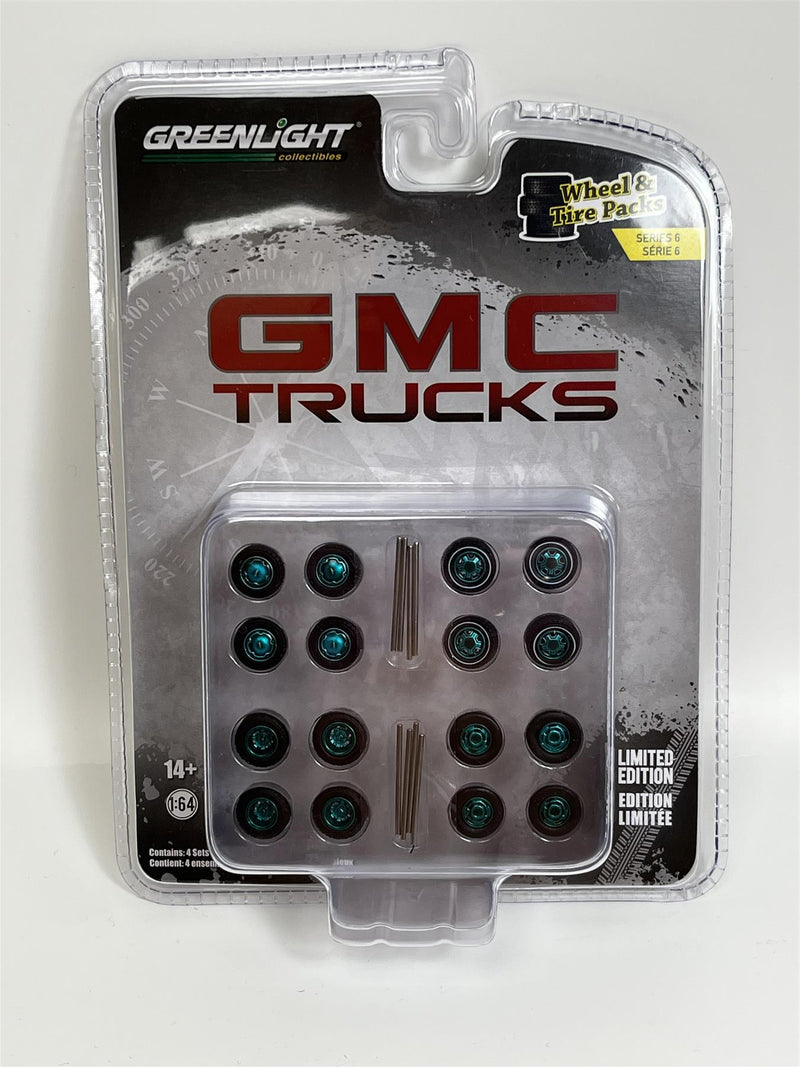 GMC Trucks Wheels and Tyres Set of 4 Inc Axles Chase 1:64 Scale Greenlight 16110A