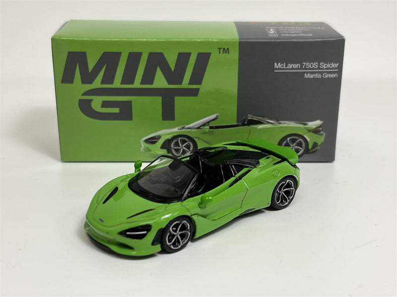 McLaren 750S Spider Mantis Green RHD 1:64 Scale Mini GT MGT00783R