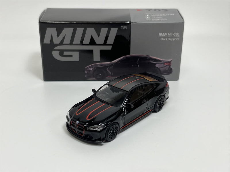 BMW M4 CSL Black Sapphire RHD 1:64 Mini GT MGT00703R