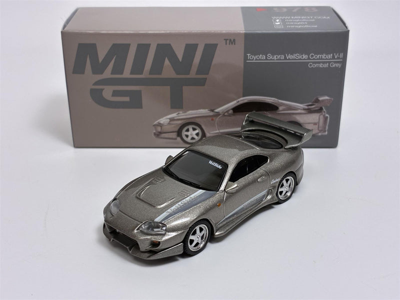 Toyota Supra VeilSide Combat VII Grey LHD 1:64 Scale Mini GT MGT00978L