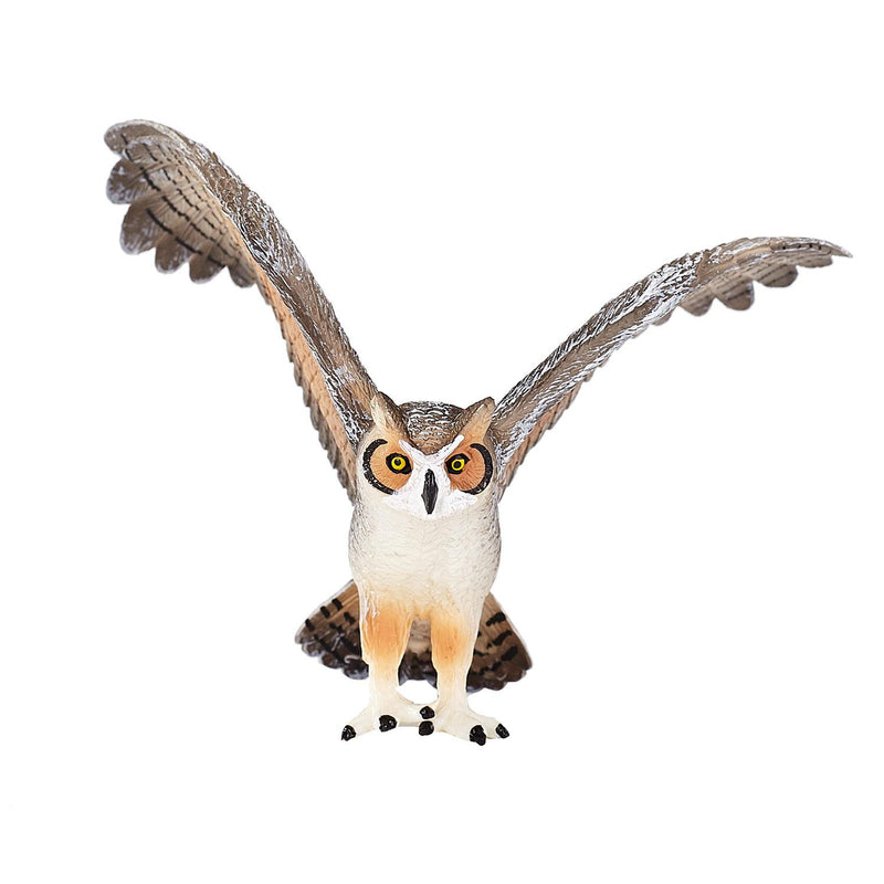 Green Horned Owl Bird Toy Figure 9 cm Length Approx Mojo Fun 387284