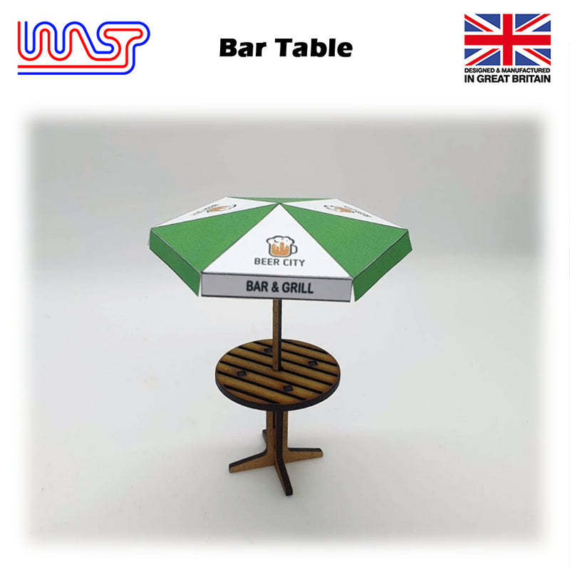 Slot Car Scenery Track Side Bar Table and Umbrella 3 pack 1:32 Scale Wasp