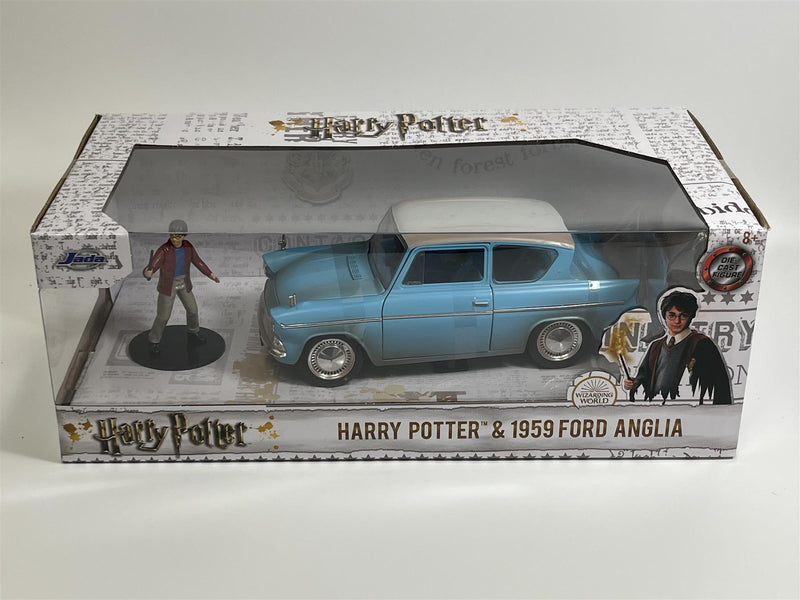 Harry Potter Diecast Figure and 1959 Ford Anglia 1:24 Scale Jada 253185002