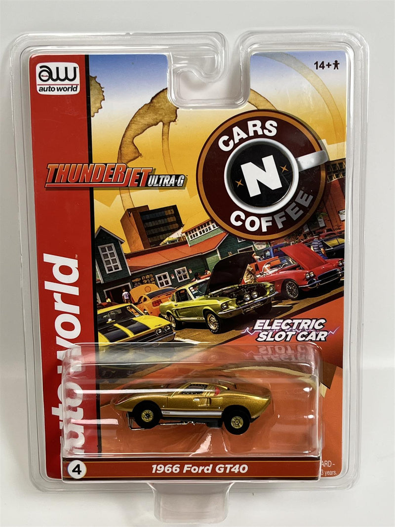 1966 Ford GT40 Gold Thunderjet Ultra G HO Slot Car Auto World SC379-4