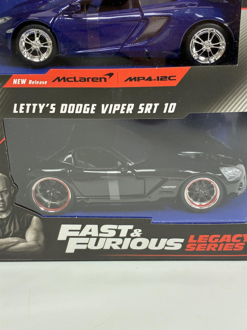 Fast and Furious Twin Set McLaren MP4 12C and Lettys Dodge Viper SRT 10 1:32 Jada 35694