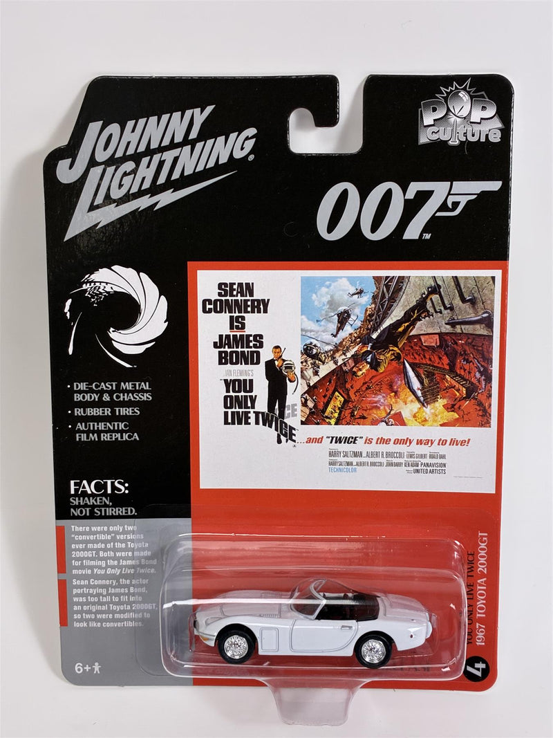 James Bond 007 1967 Toyota 2000GT White 1:64 Scale Johnny Lightning JLCP002